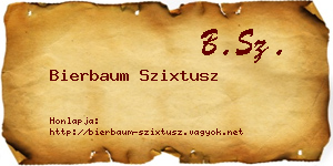 Bierbaum Szixtusz névjegykártya